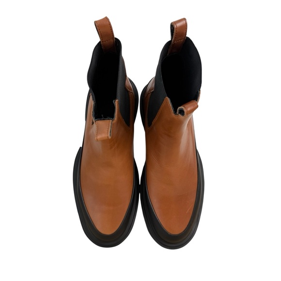 AllSaints Harlee Tan Brown Leather Boots Chunky Lug Sole Sz 8 US 38 EU NWT - Picture 5 of 10